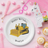 ブルドーザー漫画イラストレーション ペーパープレート (パーティー)