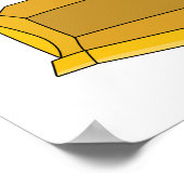 ブルドーザー漫画イラストレーション ポスター (角)