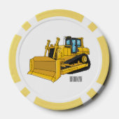 ブルドーザー漫画イラストレーション ポーカーチップ (裏面)