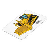 ブルドーザー漫画イラストレーション マグネット (左側)