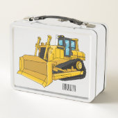 ブルドーザー漫画イラストレーション メタルランチボックス (裏面)