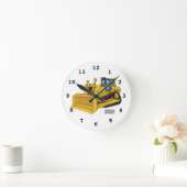 ブルドーザー漫画イラストレーション ラウンド壁時計 (ホーム)