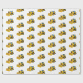 ブルドーザー漫画イラストレーション ラッピングペーパー (フラット)