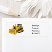 ブルドーザー漫画イラストレーション ラベル (インサイチュ)