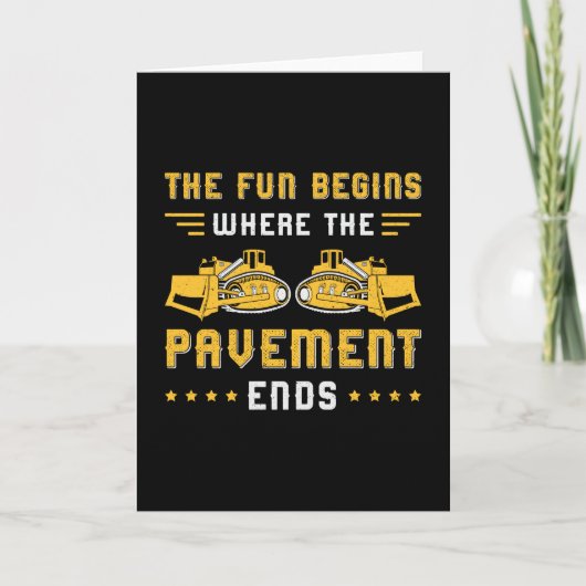 ブルドーザー舗装終了サイト建築作業者 カード (正面)