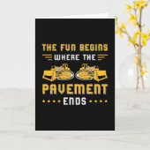 ブルドーザー舗装終了サイト建築作業者 カード (黄色い花)