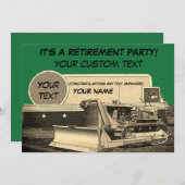 ブルドーザー運転技士 引退 招待 招待状 (正面/裏面)