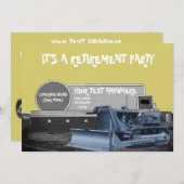 ブルドーザー運転技術者退職招待状 招待状 (正面/裏面)