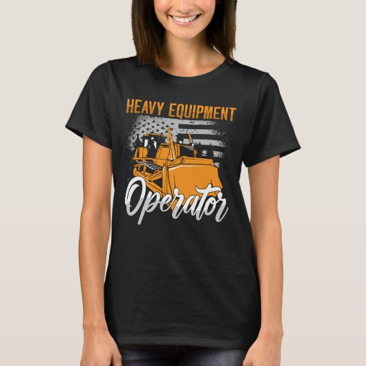ブルドーザー重機運転士建築 Tシャツ (正面)