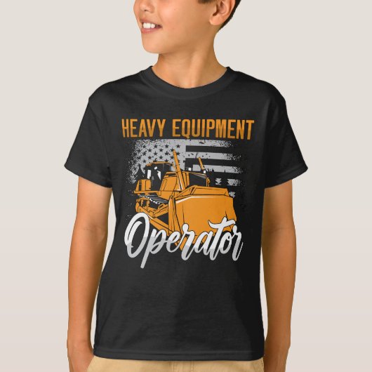 ブルドーザー重機運転士建築 Tシャツ (正面)