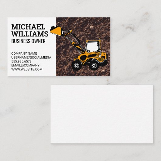 ブルドーザー | 土工 名刺 (正面/裏面)