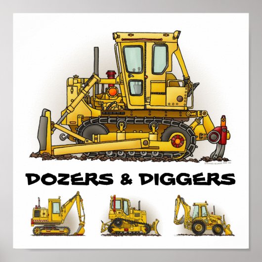 ブルドーザーDozers Diggersポスタープリント ポスター (正面)