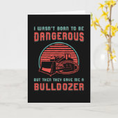 ブルドーザ生まれーを危険な建築労働者に カード (黄色い花)