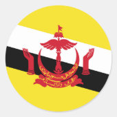 ブルネイの国旗 ラウンドシール (正面)