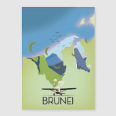 ブルネイの地図と旅行のポスター (正面)