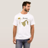 ブルネイの地図+国旗+タイトルTシャツ Tシャツ (正面フル)
