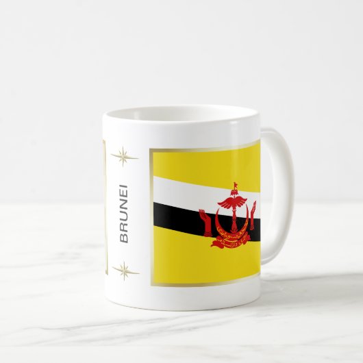 ブルネイの旗と地図のマグ コーヒーマグカップ (正面右)