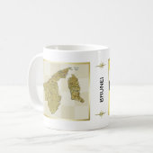 ブルネイの旗と地図のマグ コーヒーマグカップ (正面左)