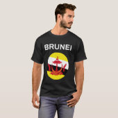 ブルネイの旗 モダン Tシャツ (正面フル)