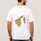 ブルネイの旗+地図+テキストTシャツ Tシャツ (裏面)