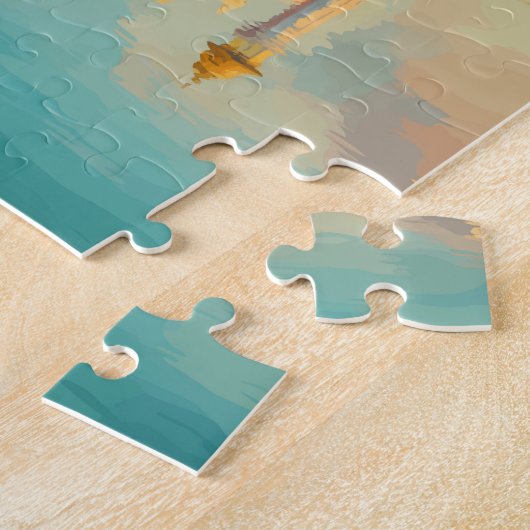 ブルネイイラストレーショントラベルアートヴィンテージ ジグソーパズル (側面)