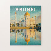 ブルネイイラストレーショントラベルアートヴィンテージ ジグソーパズル (縦)