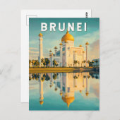 ブルネイイラストレーショントラベルアートヴィンテージ ポストカード (正面/裏面)