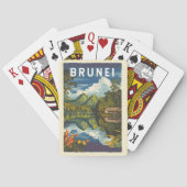 ブルネイパインターリーイラストレーショントラベルアートヴィンテージ トランプ (裏面)