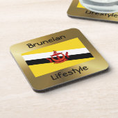 ブルネイフラグ+文字コースター コースター (左側)