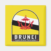 ブルネイ国旗のエンブレム動揺してヴィンテージ マグネット (正面)