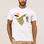 ブルネイ国旗のハートと地図Tシャツ Tシャツ (正面)