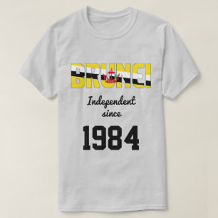 ブルネイ国旗の独立性お祝い Tシャツ