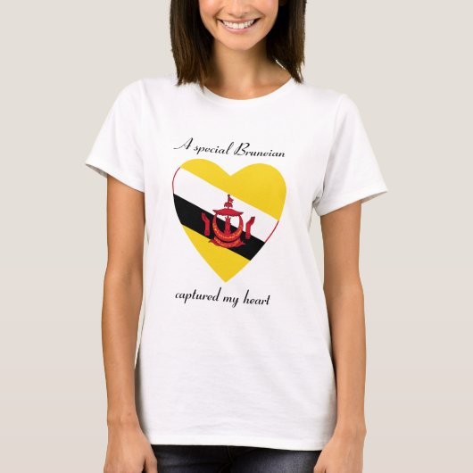 ブルネイ国旗スウィートハートTシャツ Tシャツ (正面)