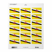 ブルネイ国旗 ラベル (フルシート)