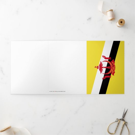 ブルネイ国旗 三つ折りカード (外部)