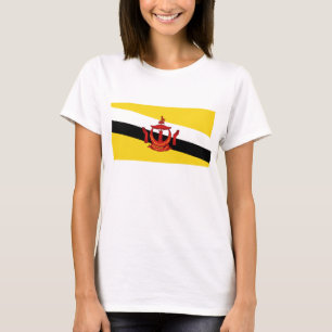 ブルネイ国旗x地図Tシャツ Tシャツ
