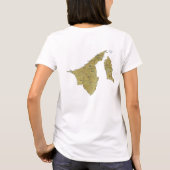 ブルネイ国旗x地図Tシャツ Tシャツ (裏面)