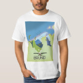 ブルネイ地図の旅行ポスター Tシャツ (正面)