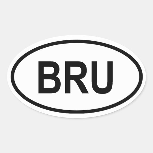 ブルネイ「BRU」 楕円形シール (正面)
