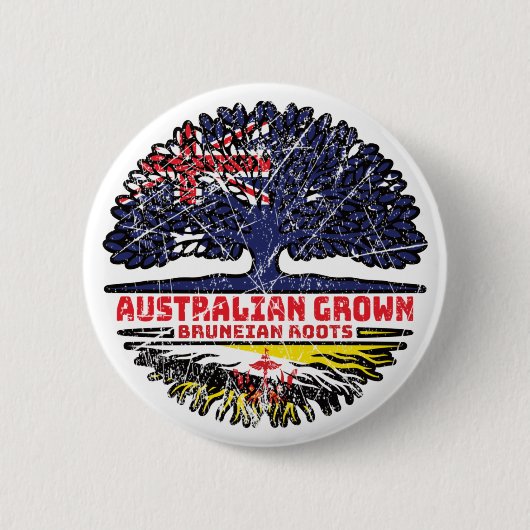 ブルネイBruneian Australianオーストラリアの木の根 缶バッジ (正面)