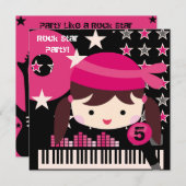 ブルネッカスタムトロックスター誕生日招待状 招待状 (正面/裏面)