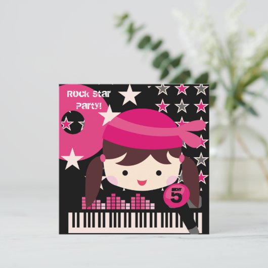 ブルネッカスタムトロックスター誕生日招待状 招待状 (スタンド正面)
