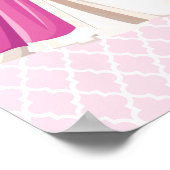 ブルネットかわいらしプリンセス誕生日パーティーポスター ポスター (角)