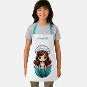 ブルネットかわいらしマーメイドシェフがパーソナライズ エプロン (インサイチュ)