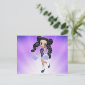 ブルネットのチアリーダガールポストカード ポストカード (スタンド正面)