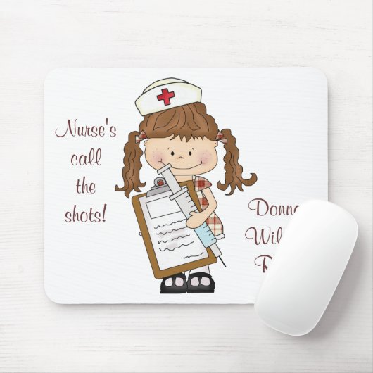 ブルネットのナースのギフトを個人化して下さい! マウスパッド (マウス)