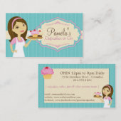 ブルネットのパン屋のカップケーキの名刺D14 名刺 (正面/裏面)