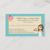 ブルネットのパン屋のカップケーキの名刺D14 名刺 (裏面)