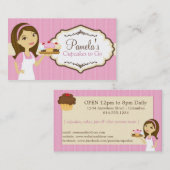 ブルネットのパン屋のカップケーキの名刺D15 名刺 (正面/裏面)