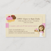 ブルネットのパン屋のカップケーキの名刺D17 名刺 (裏面)